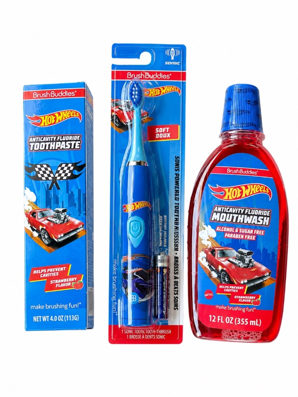 Brush buddies Hot Wheels Oral Hygiene bundle set